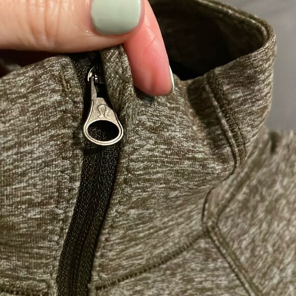 Lululemon Rush Hour 1/2 Zip Pullover Sz 6 Heathered Military Green 647 - Picture 5 of 9